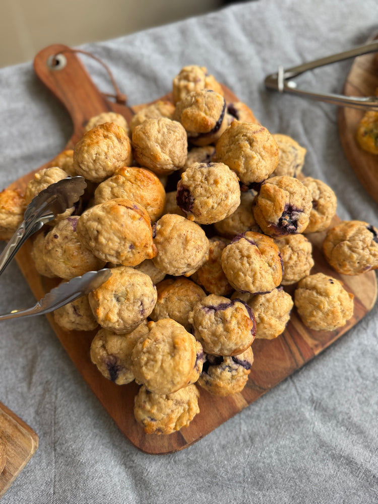 Lil' Nibbles berry-nana flax muffins are the perfect healthy muffin for kids parties without the guilt, added sugar or any nasties.